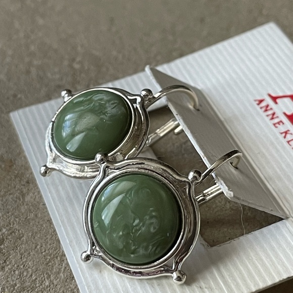 Anne Klein green & silver dangles - Picture 4 of 4